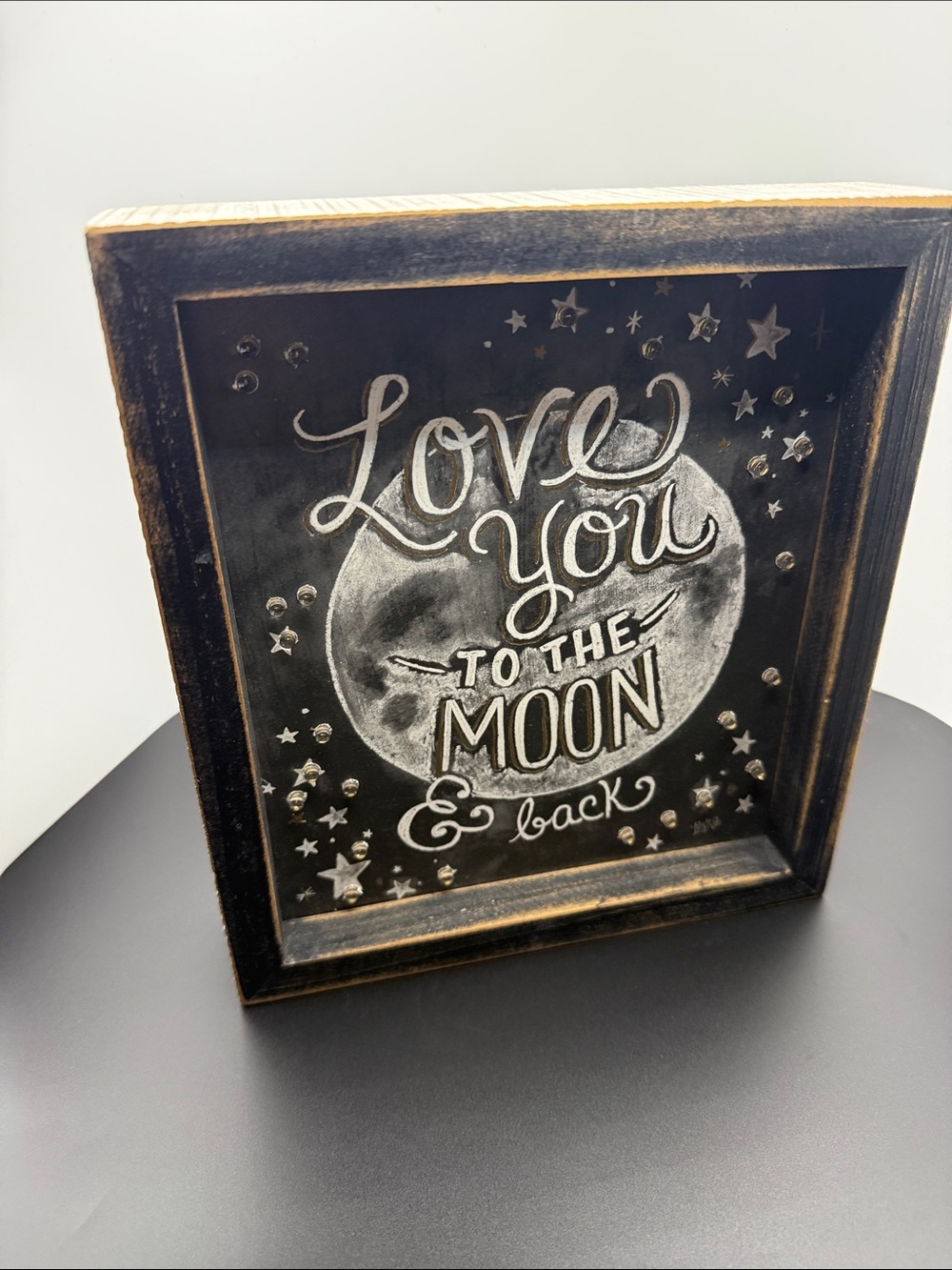 Love You to the Moon & Back Framed Wall Accent - Black